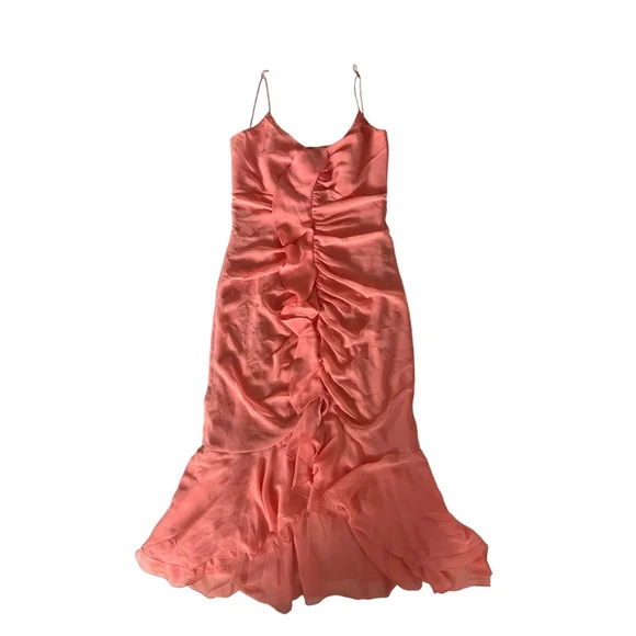 Vintage Holt Renfrew Fish Tail Style Chiffon Formal Dress - Picture 2 of 9